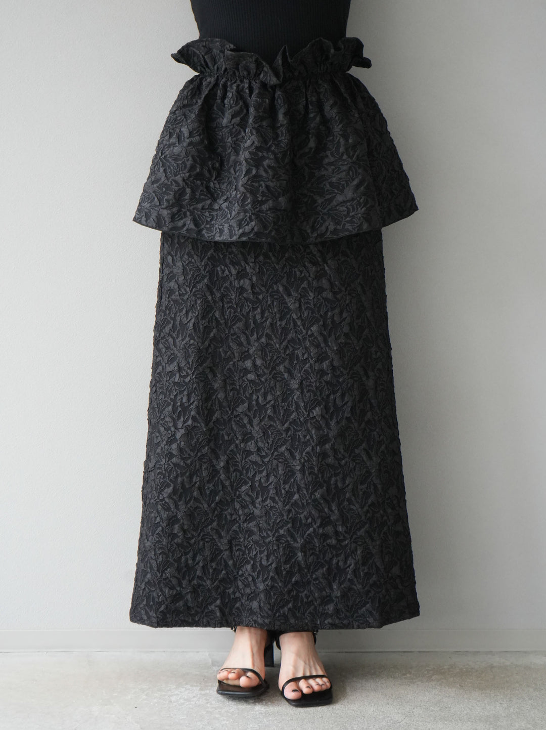 [予約]膨れジャガードマルチWAYスカート/ブラック