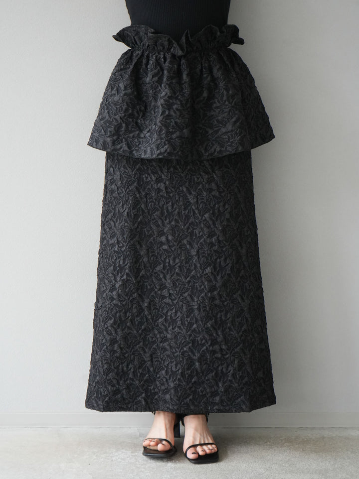 [予約]膨れジャガードマルチWAYスカート/ブラック