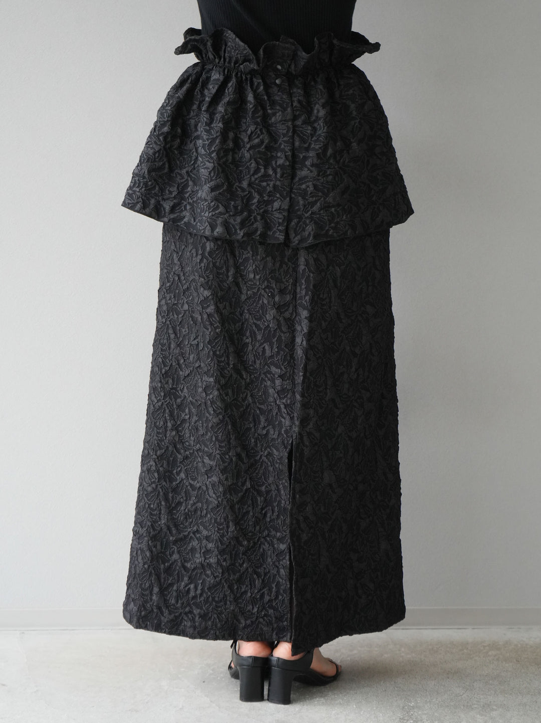 [予約]膨れジャガードマルチWAYスカート/ブラック