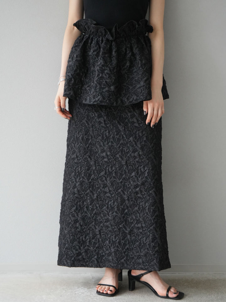 [予約]膨れジャガードマルチWAYスカート/ブラック