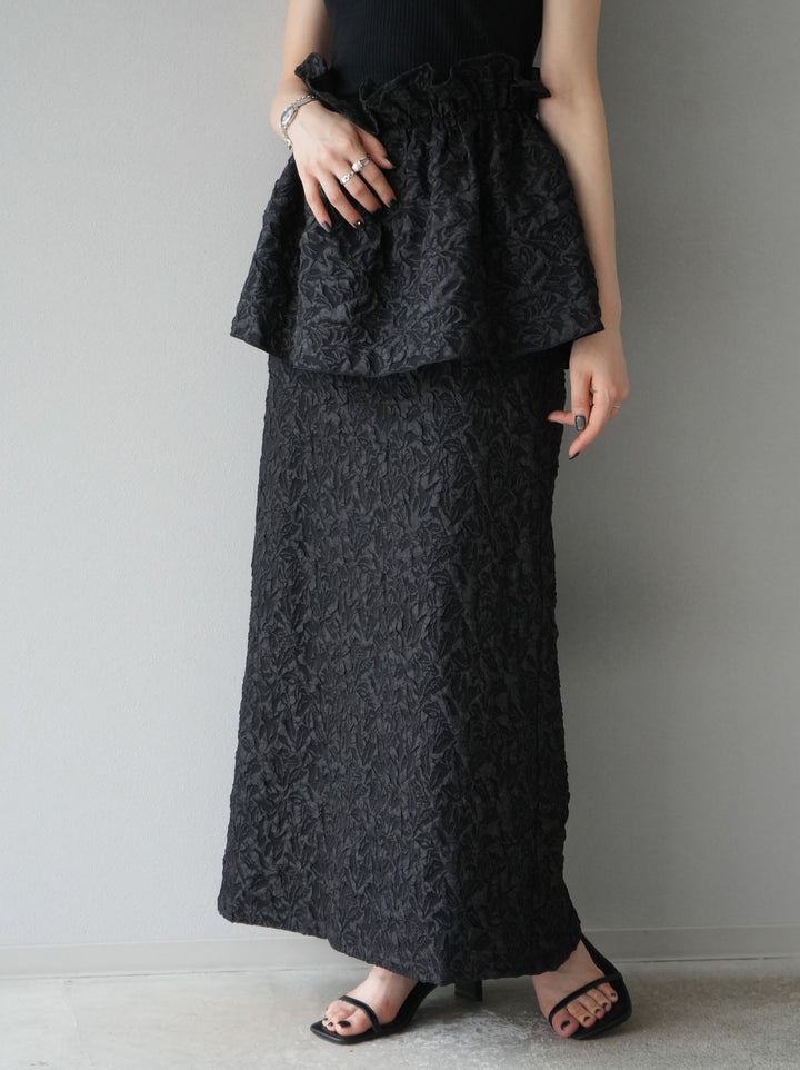 [予約]膨れジャガードマルチWAYスカート/ブラック