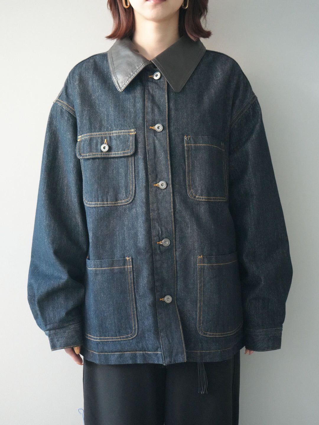 [予約]裏地ファーデニムフライトジャケット/indigo