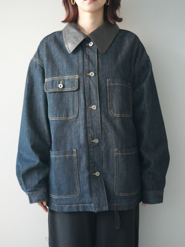 [予約]裏地ファーデニムフライトジャケット/indigo