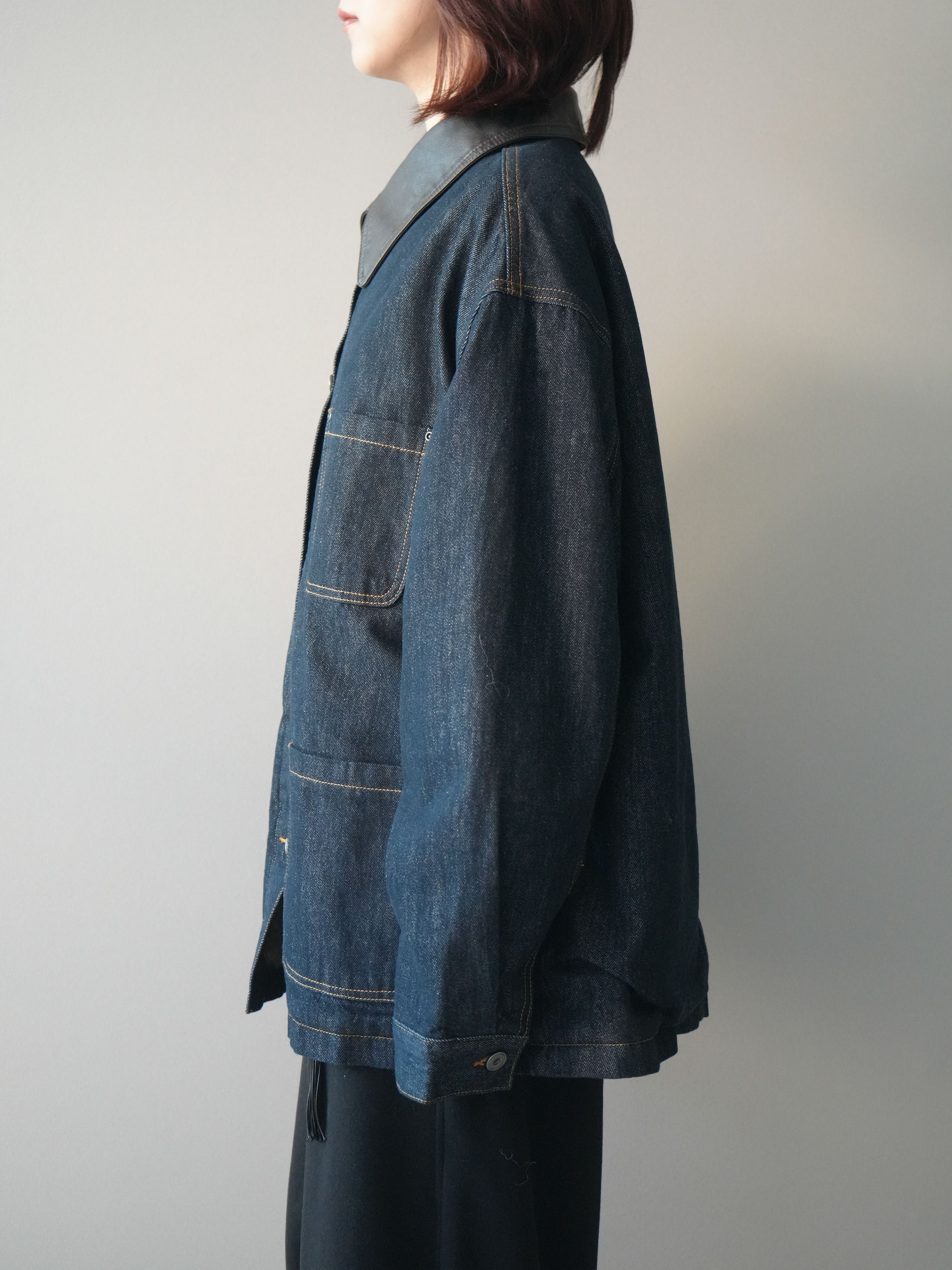 予約]裏地ファーデニムフライトジャケット/indigo – Lumier