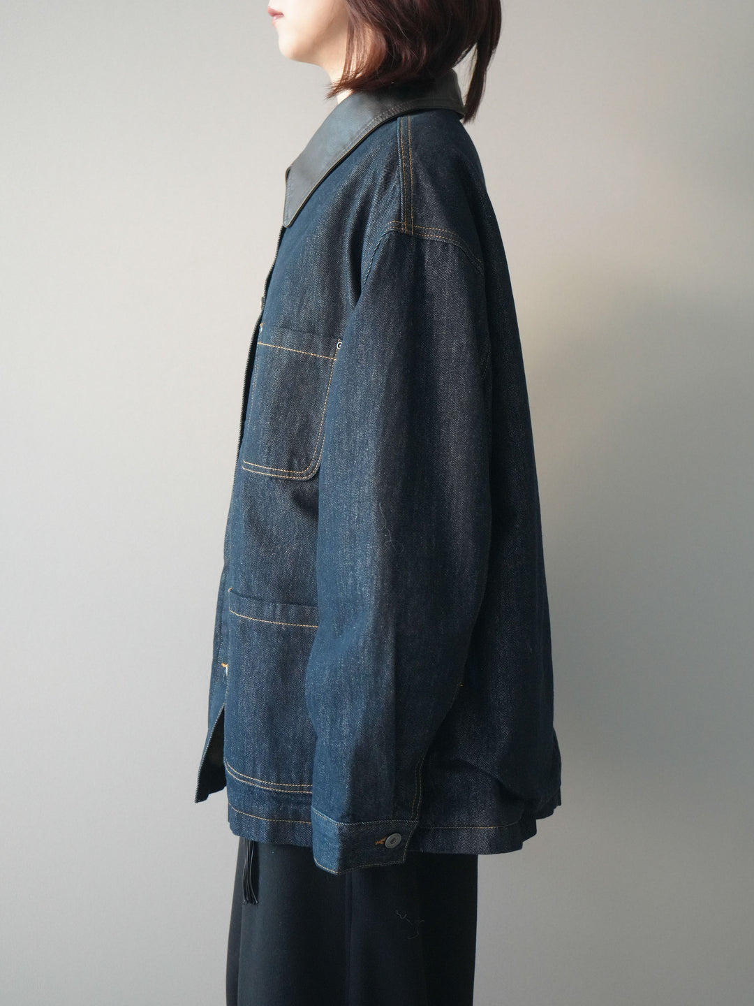 [予約]裏地ファーデニムフライトジャケット/indigo