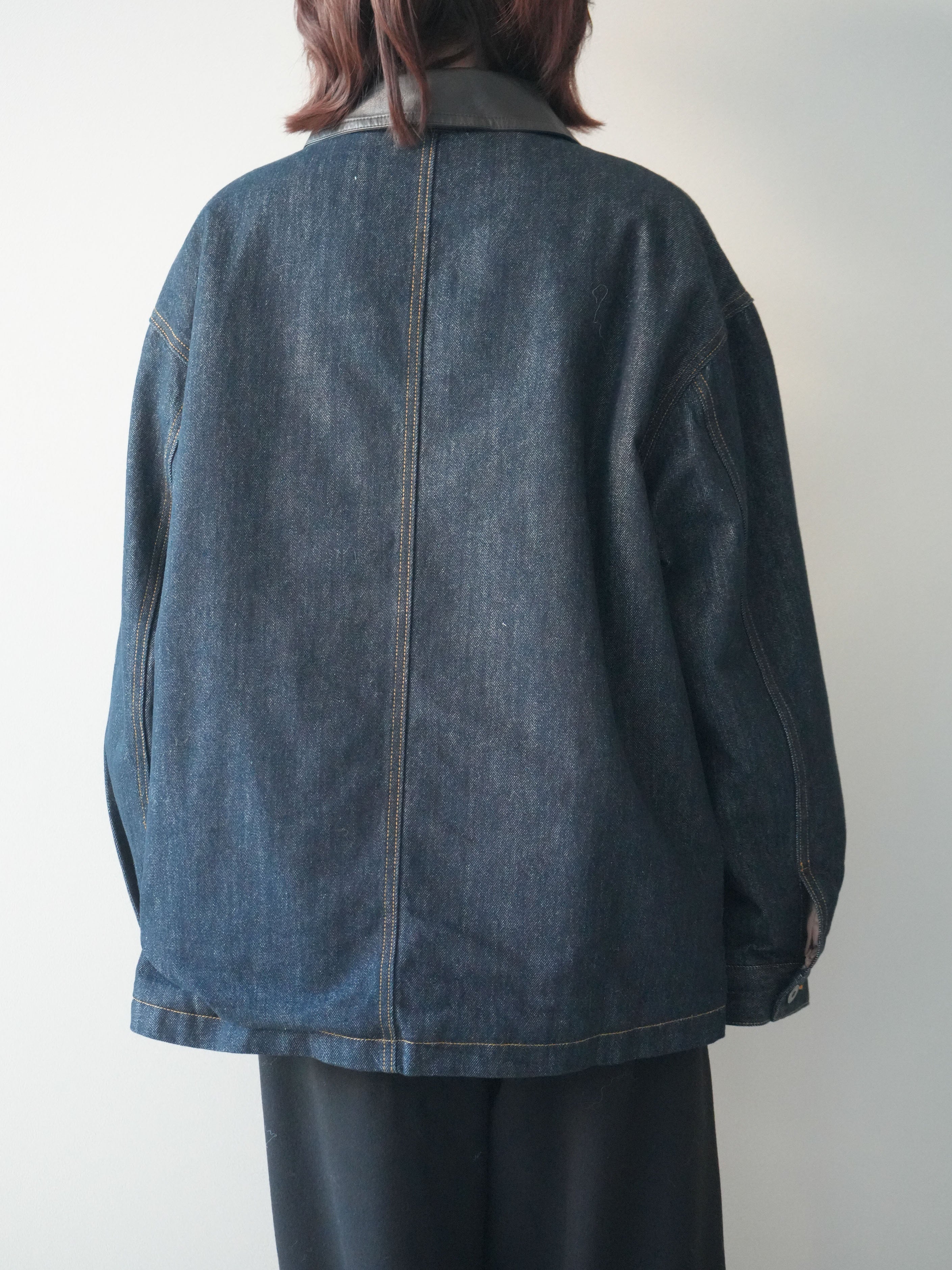 予約]裏地ファーデニムフライトジャケット/indigo – Lumier