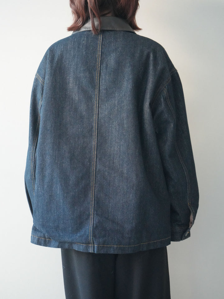 [予約]裏地ファーデニムフライトジャケット/indigo