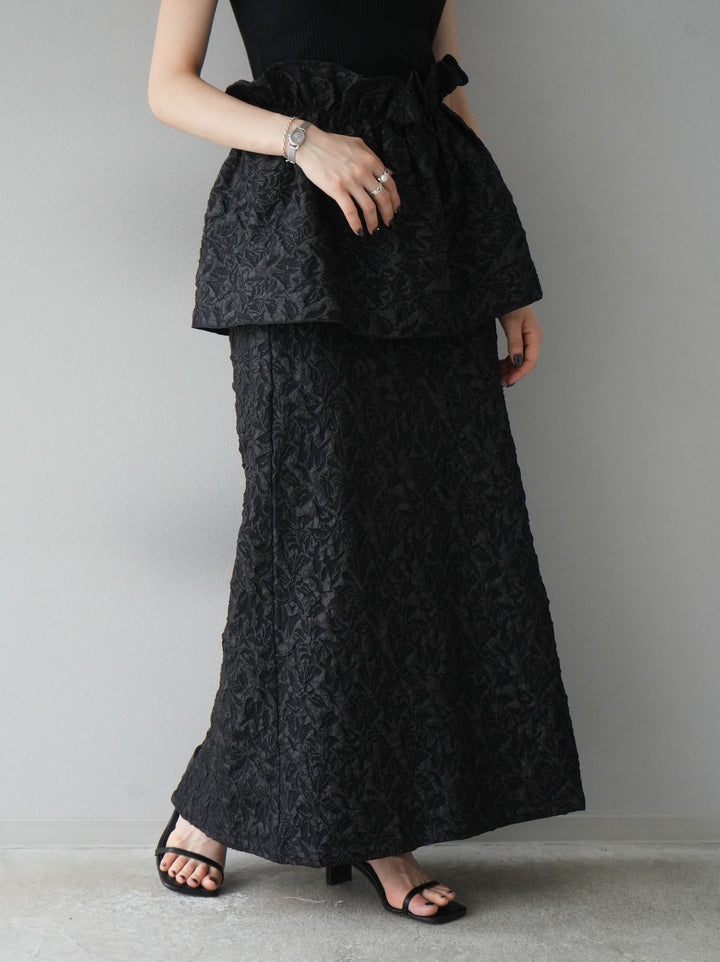 [予約]膨れジャガードマルチWAYスカート/ブラック