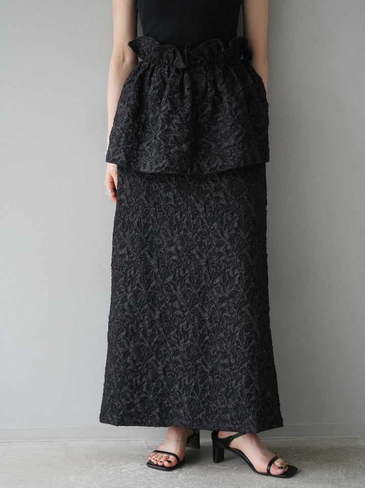 [予約]膨れジャガードマルチWAYスカート/ブラック
