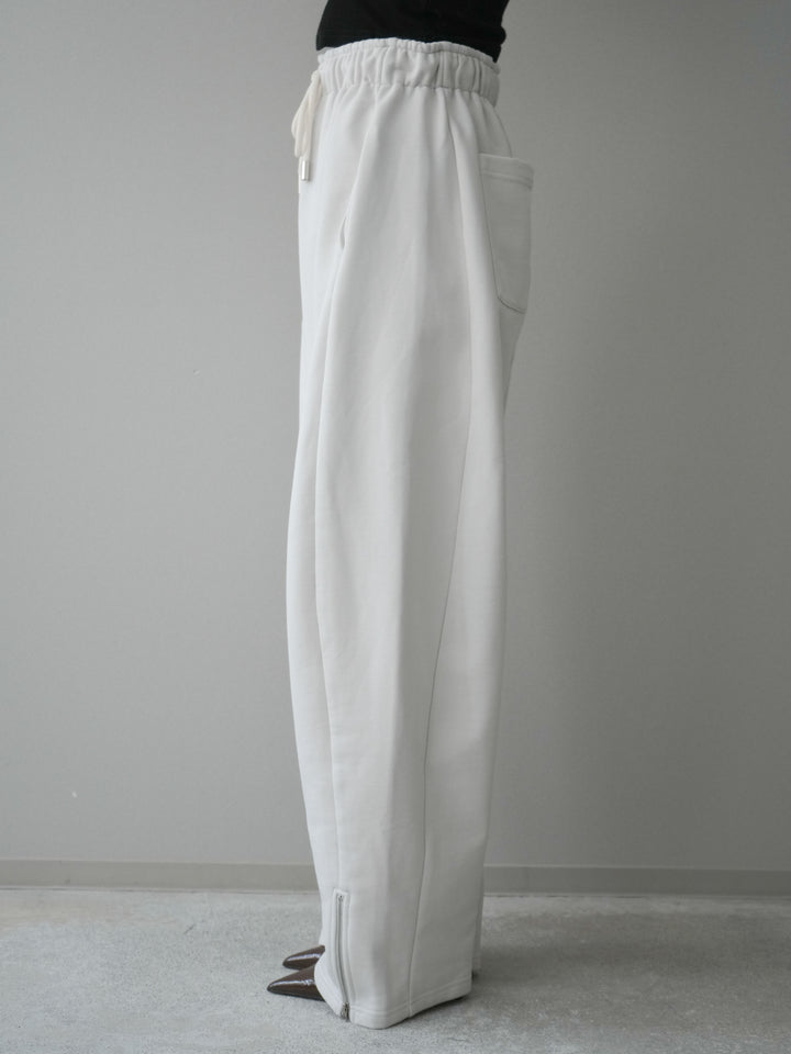 [予約]裾ZIPスエットワイドパンツ/ivory