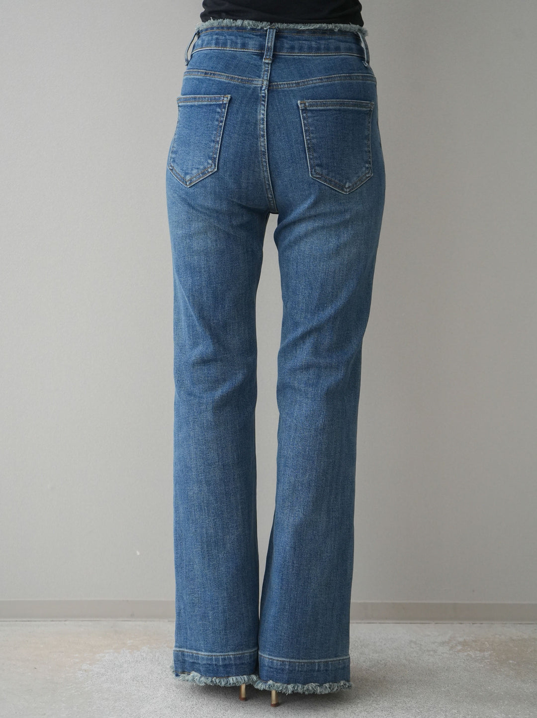 [予約]フリンジデザインセミフレアデニム/blue