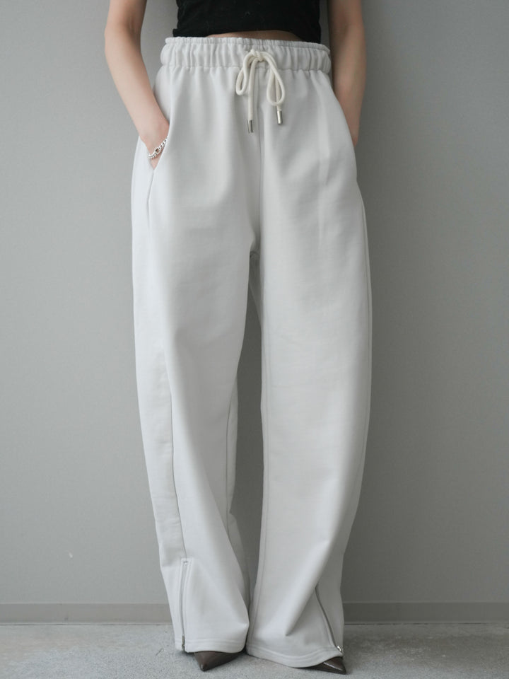 [予約]裾ZIPスエットワイドパンツ/ivory