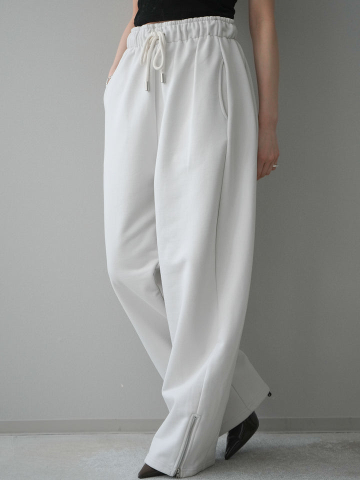 [予約]裾ZIPスエットワイドパンツ/ivory