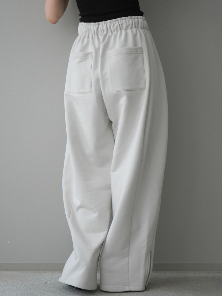 [予約]裾ZIPスエットワイドパンツ/ivory