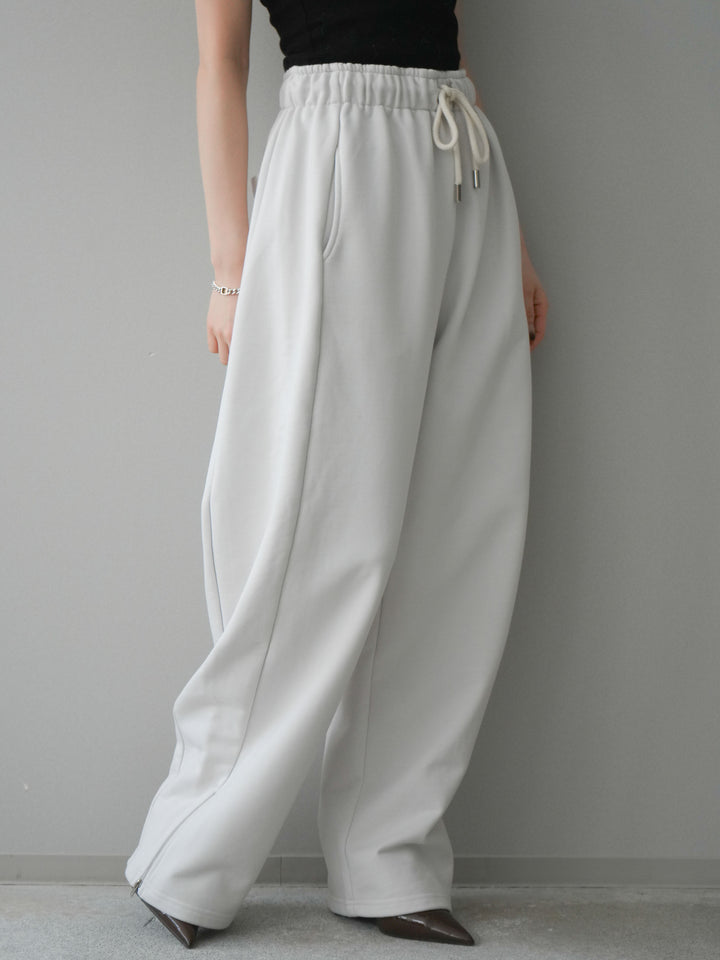 [予約]裾ZIPスエットワイドパンツ/ivory