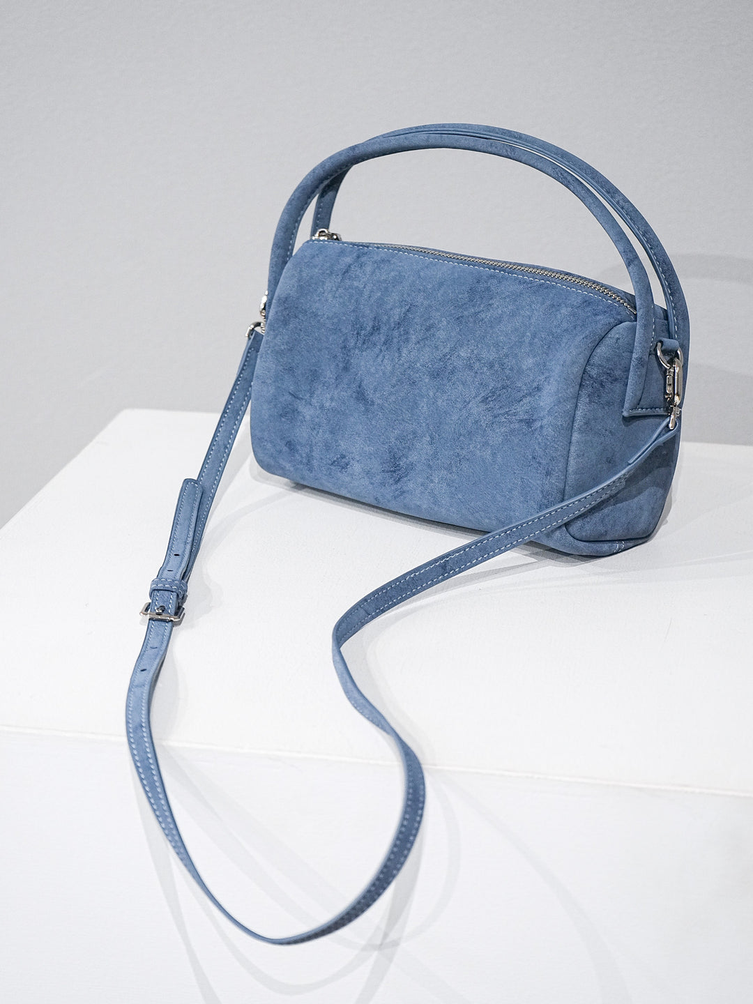 [予約]ワンハンドルソフトレザーミニバック/ブルー