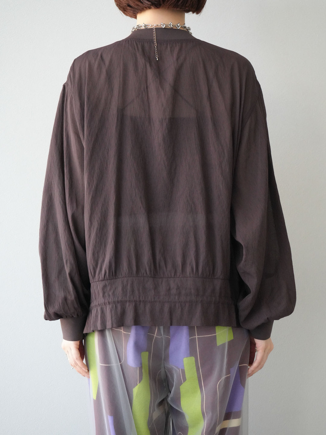 [預訂] Washer Sheer Blouson/棕色