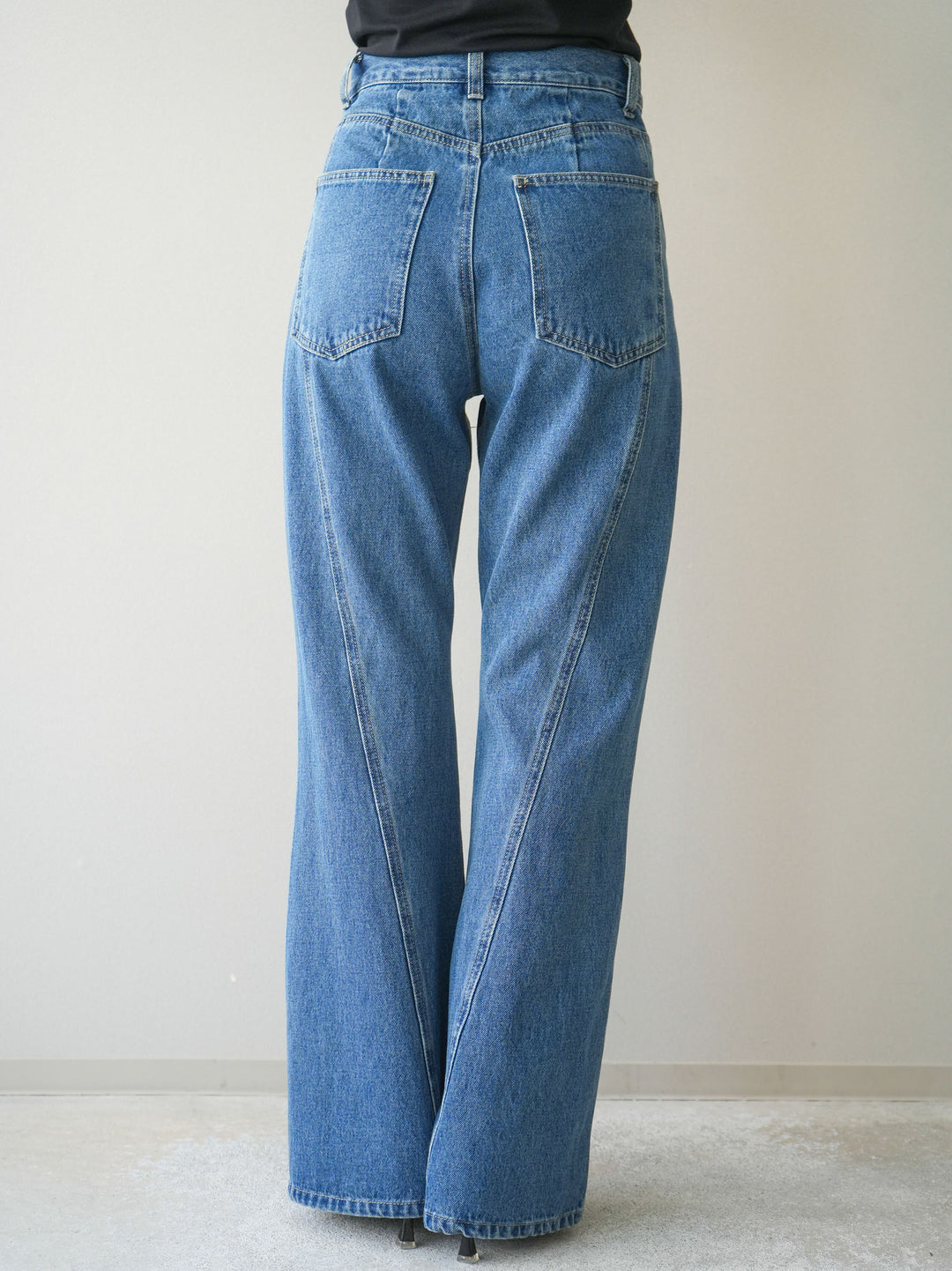 [予約]サイドラインフレアデニムパンツ/blue