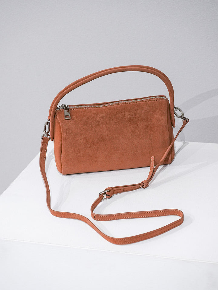 [予約]ワンハンドルソフトレザーミニバック/キャメル