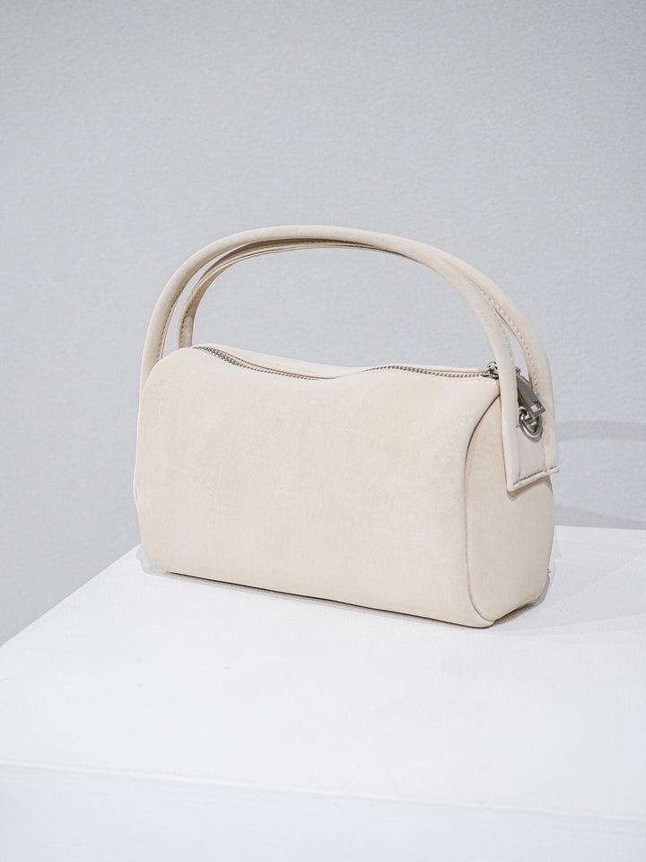 [予約]ワンハンドルソフトレザーミニバック/アイボリー