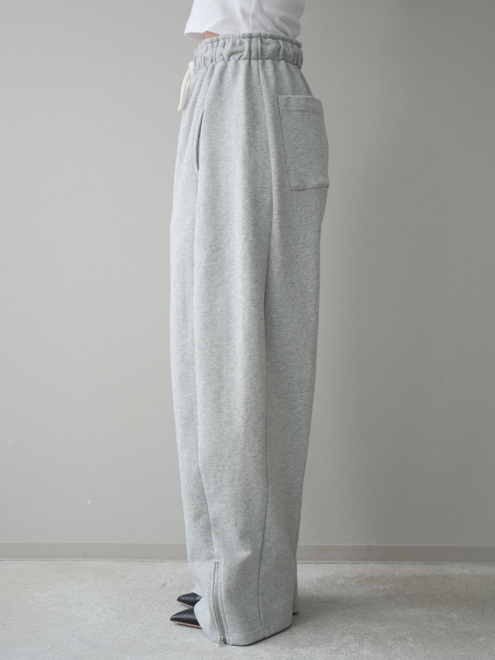 [予約]裾ZIPスエットワイドパンツ/gray