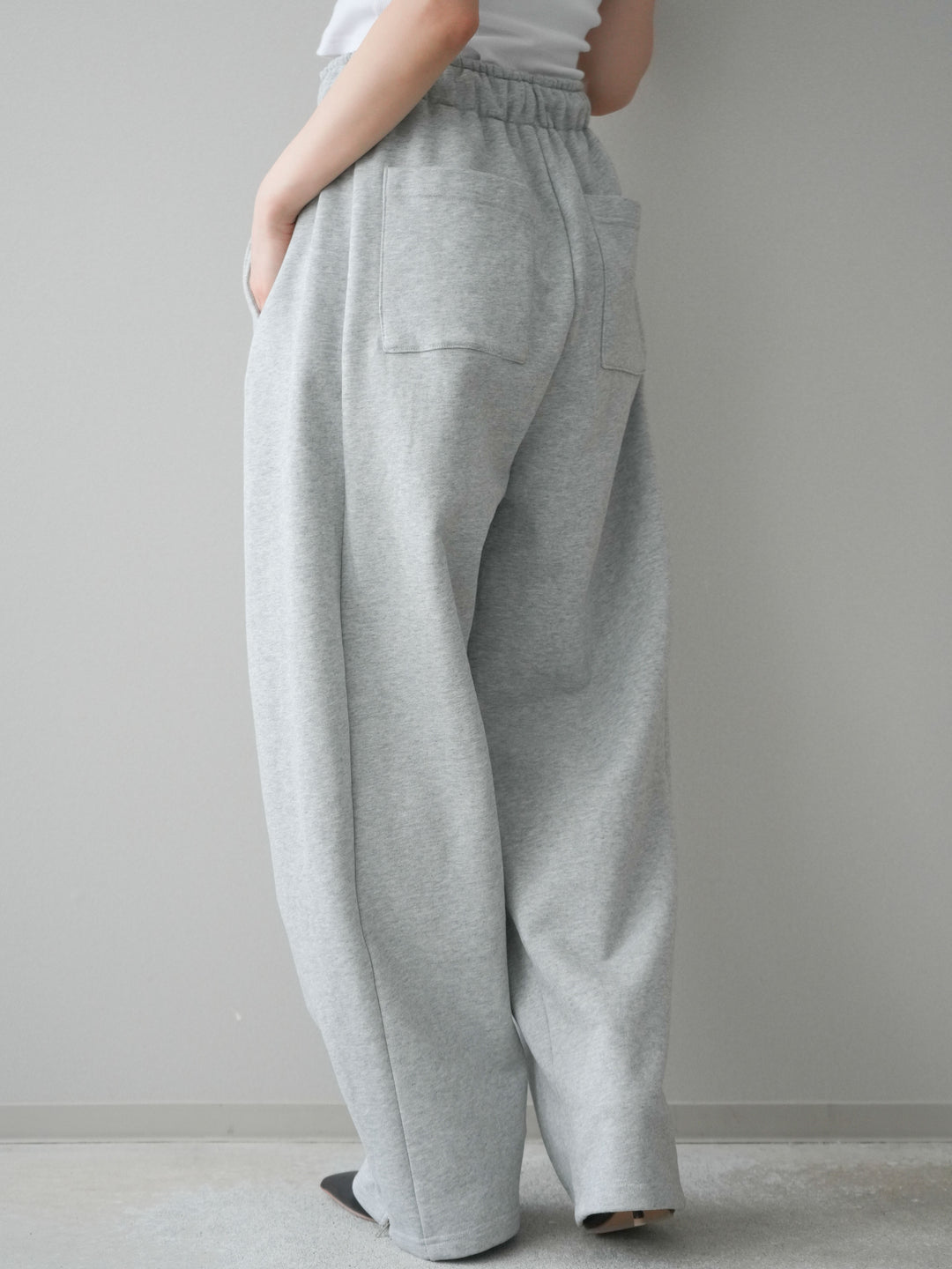 [予約]裾ZIPスエットワイドパンツ/gray