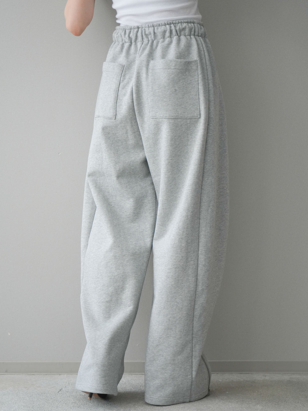 [予約]裾ZIPスエットワイドパンツ/gray