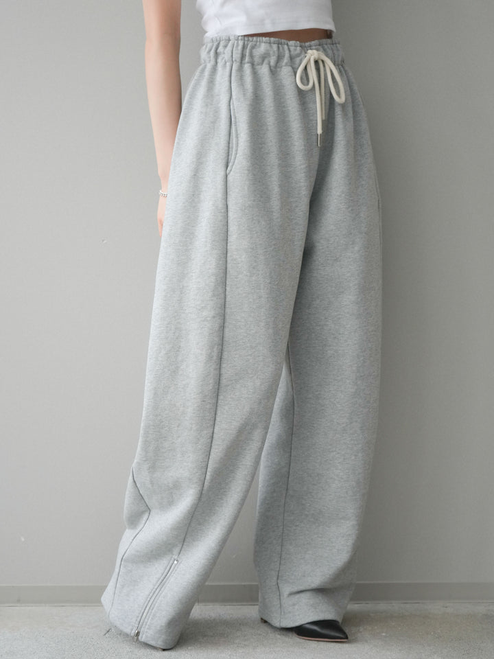 [予約]裾ZIPスエットワイドパンツ/gray
