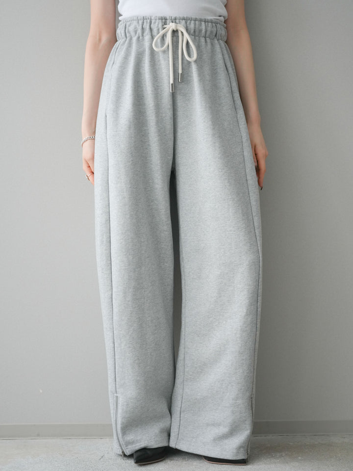 [予約]裾ZIPスエットワイドパンツ/gray