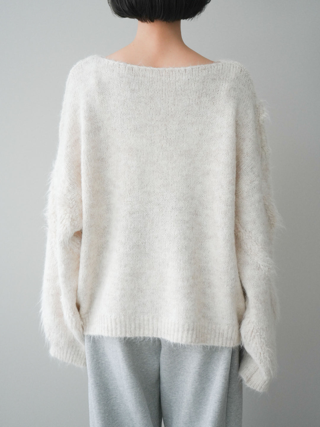 [予約]シャギーデザインニットプルオーバー/ivory