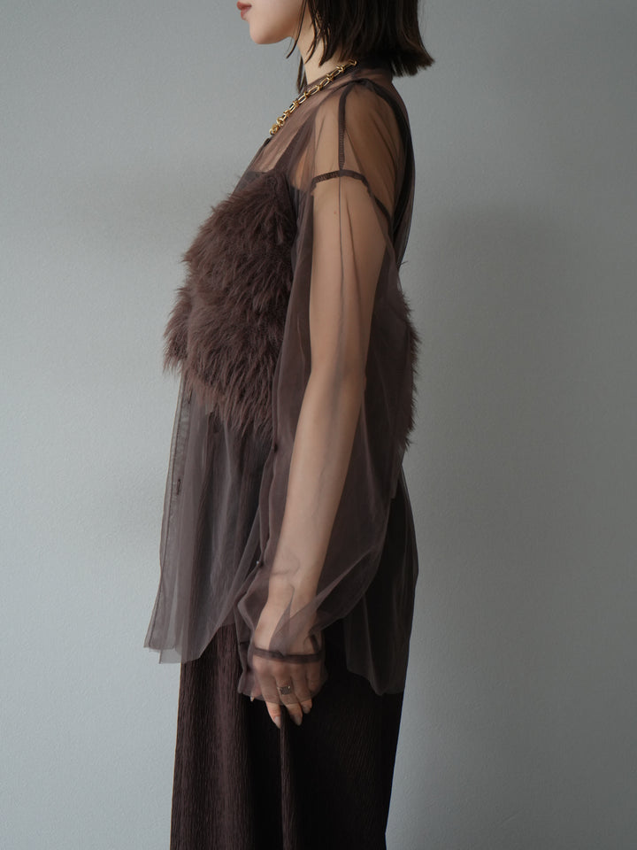 [予約]シャギーニットビスチェ/ブラウン