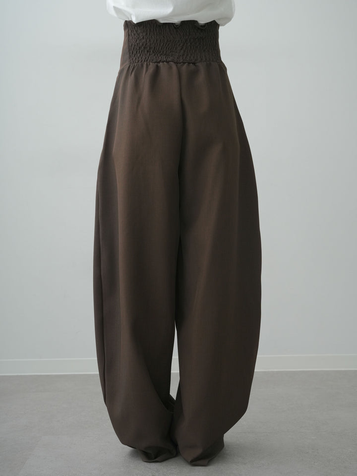 [予約]ハイウエストカーブレッグパンツ/brown