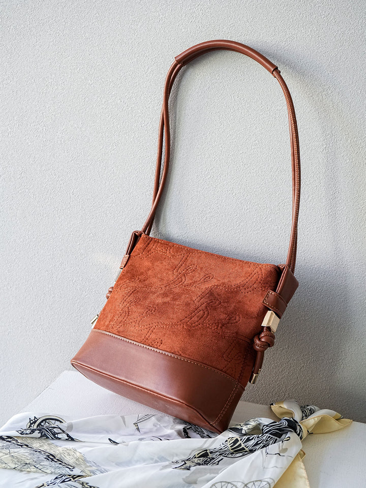 [予約]ロゴステッチスウェードバック/ブラウン