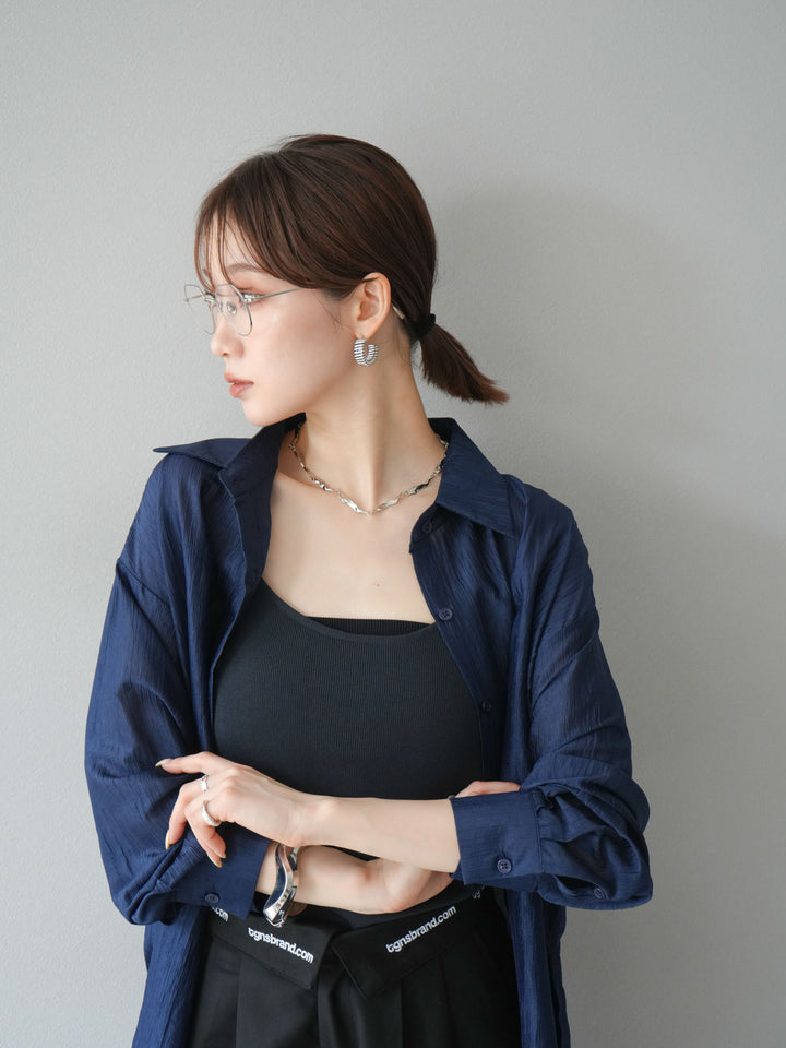 [予約]ニュアンスプレートチェーンネックレス/シルバー