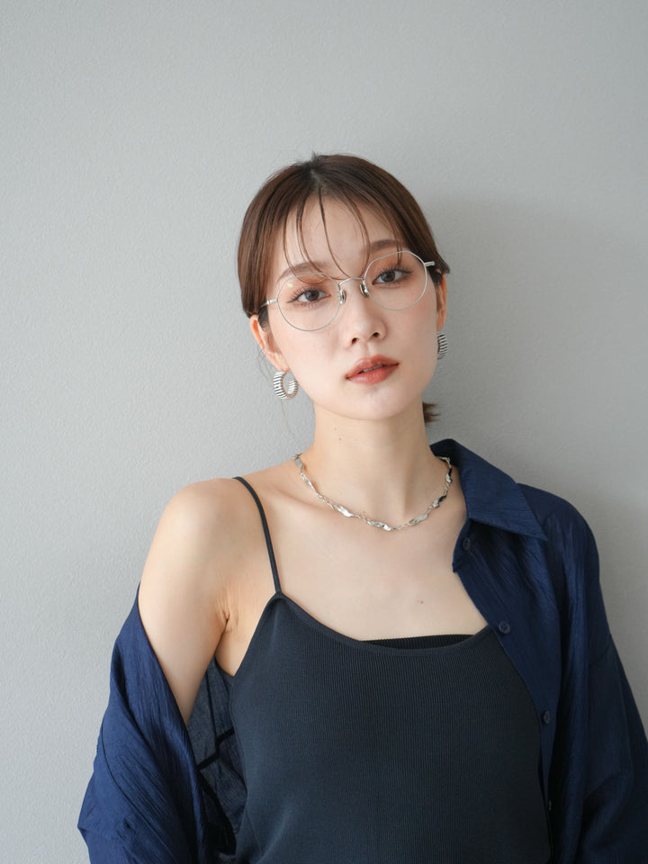 [予約]ニュアンスプレートチェーンネックレス/シルバー