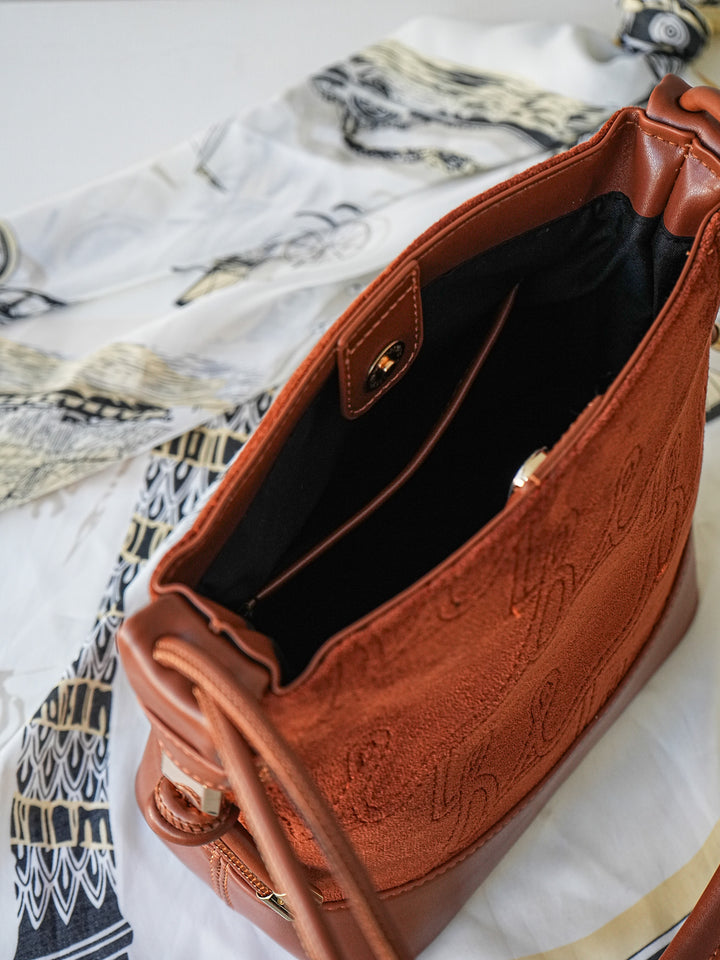 [予約]ロゴステッチスウェードバック/ブラウン