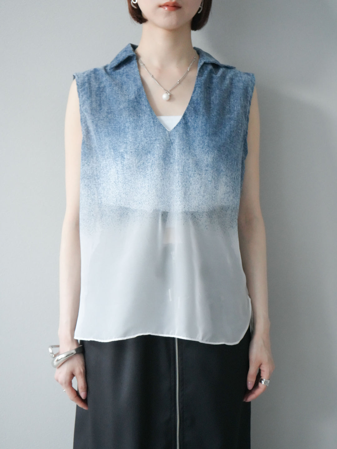 【預購】染色漸層船長襯衫/藍色