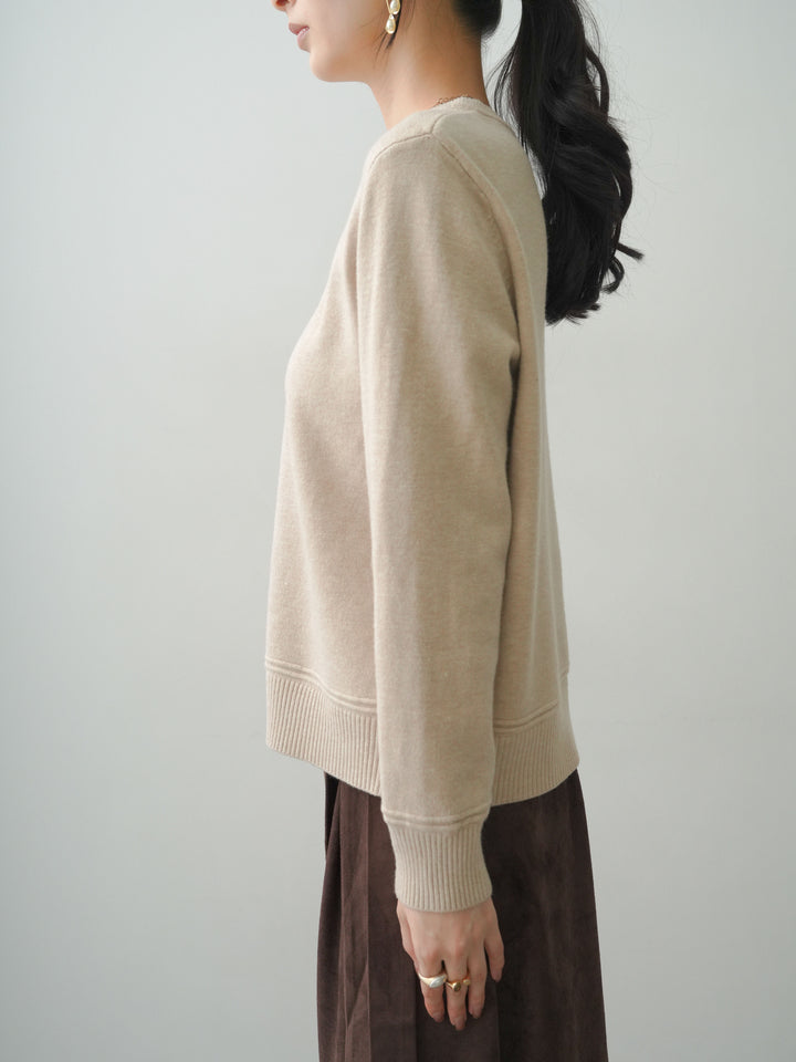 [予約]ゴールドボタンニットカーディガン/beige