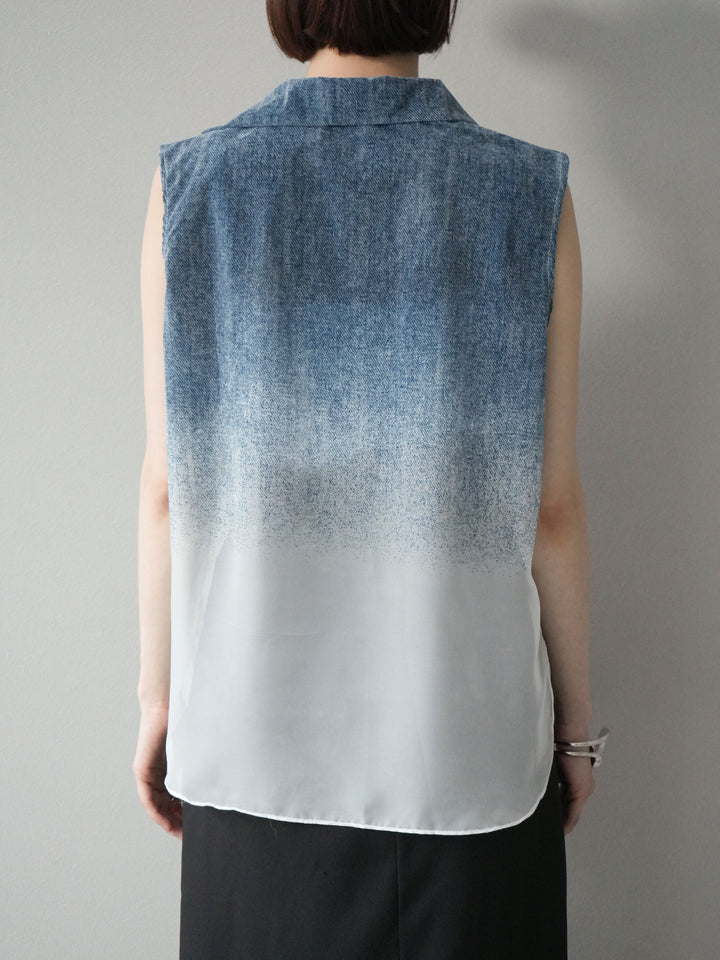 【預購】染色漸層船長襯衫/藍色