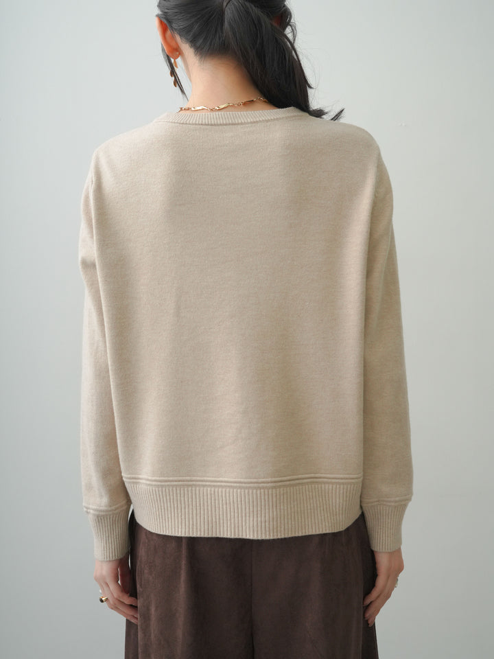 [予約]ゴールドボタンニットカーディガン/beige