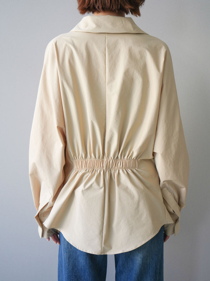 [予約]ウエストギャザースキッパーシャツ/beige