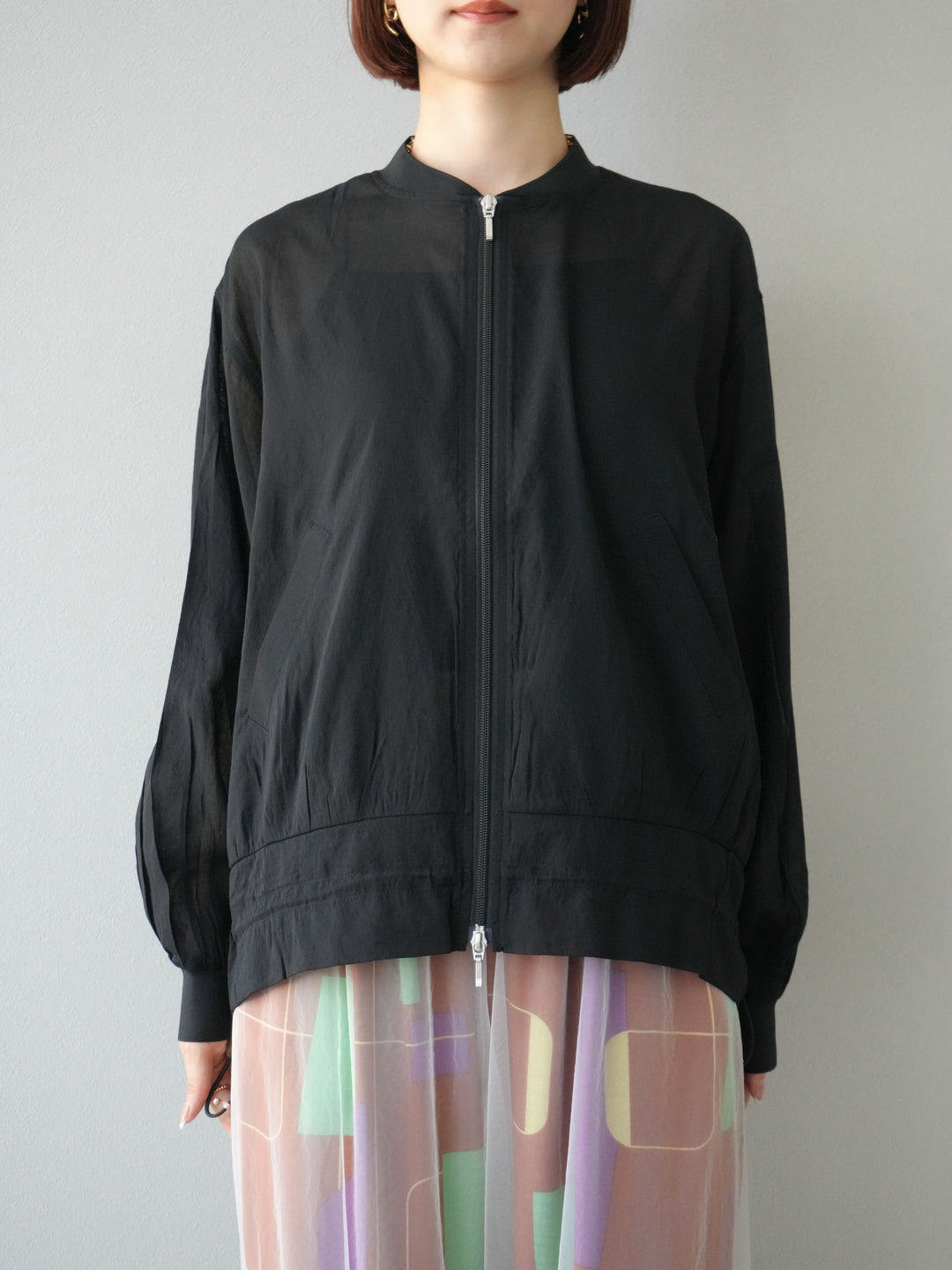[預訂] Washer Sheer Blouson/黑色