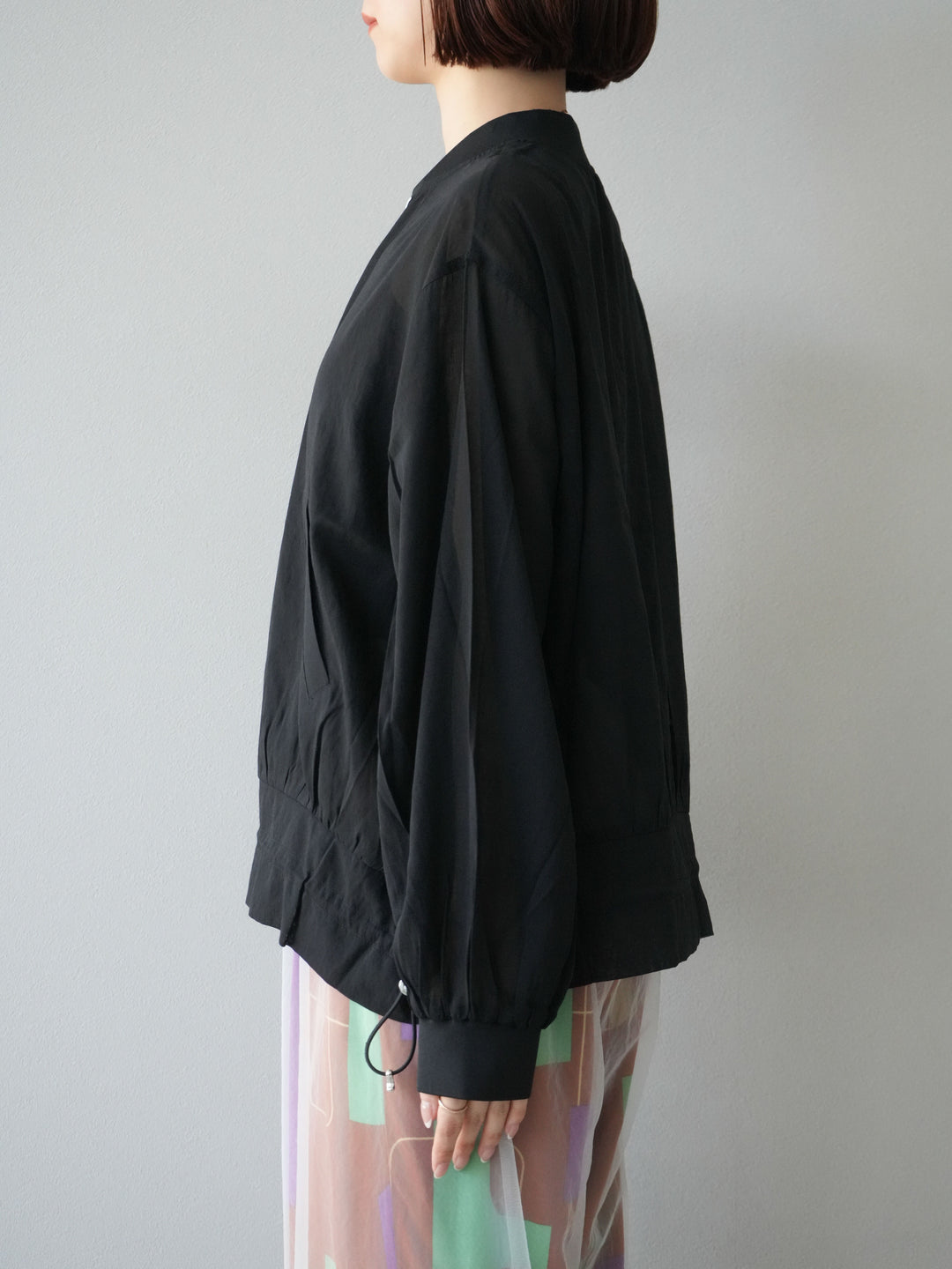 [預訂] Washer Sheer Blouson/黑色