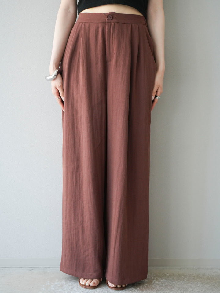 [SET]アシンメトリーショルダーデザイントップス＆ワイドパンツSET UP(2set)