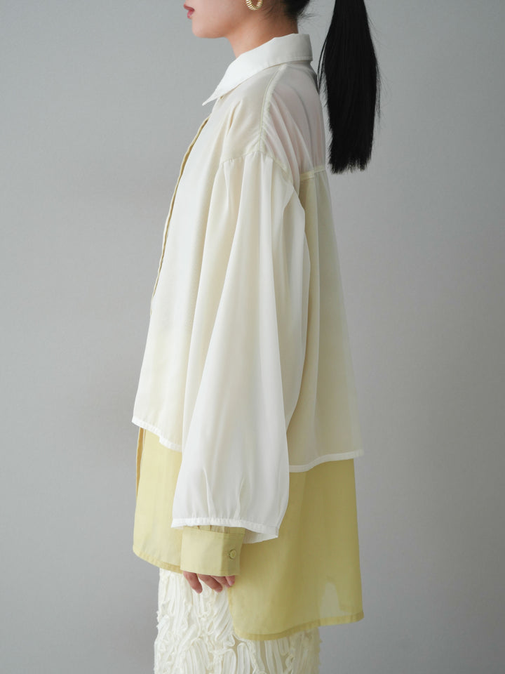 [予約]シアーレイヤードシャツ/オフ