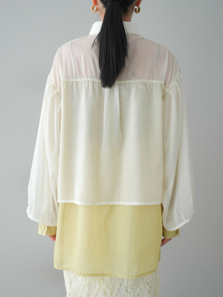 [予約]シアーレイヤードシャツ/オフ