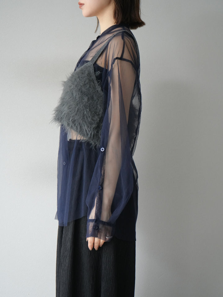 [予約]シャギーニットビスチェ/チャコール