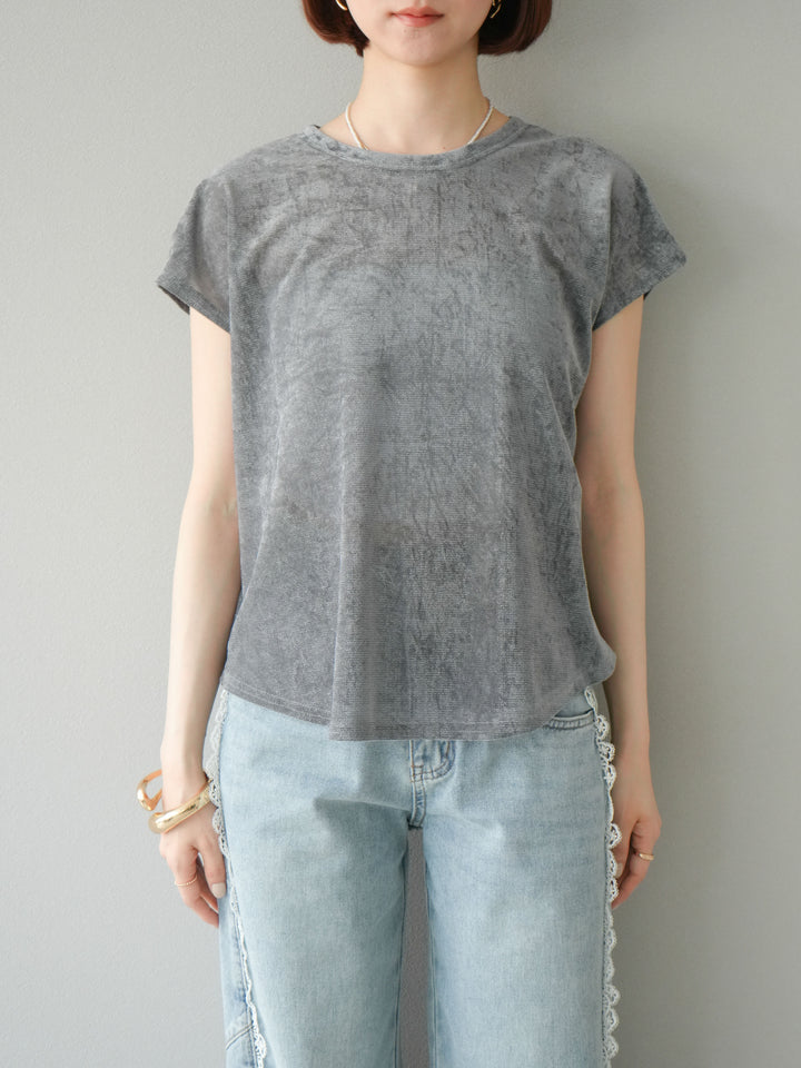 [予約]シアーベロアプルオーバー/チャコール