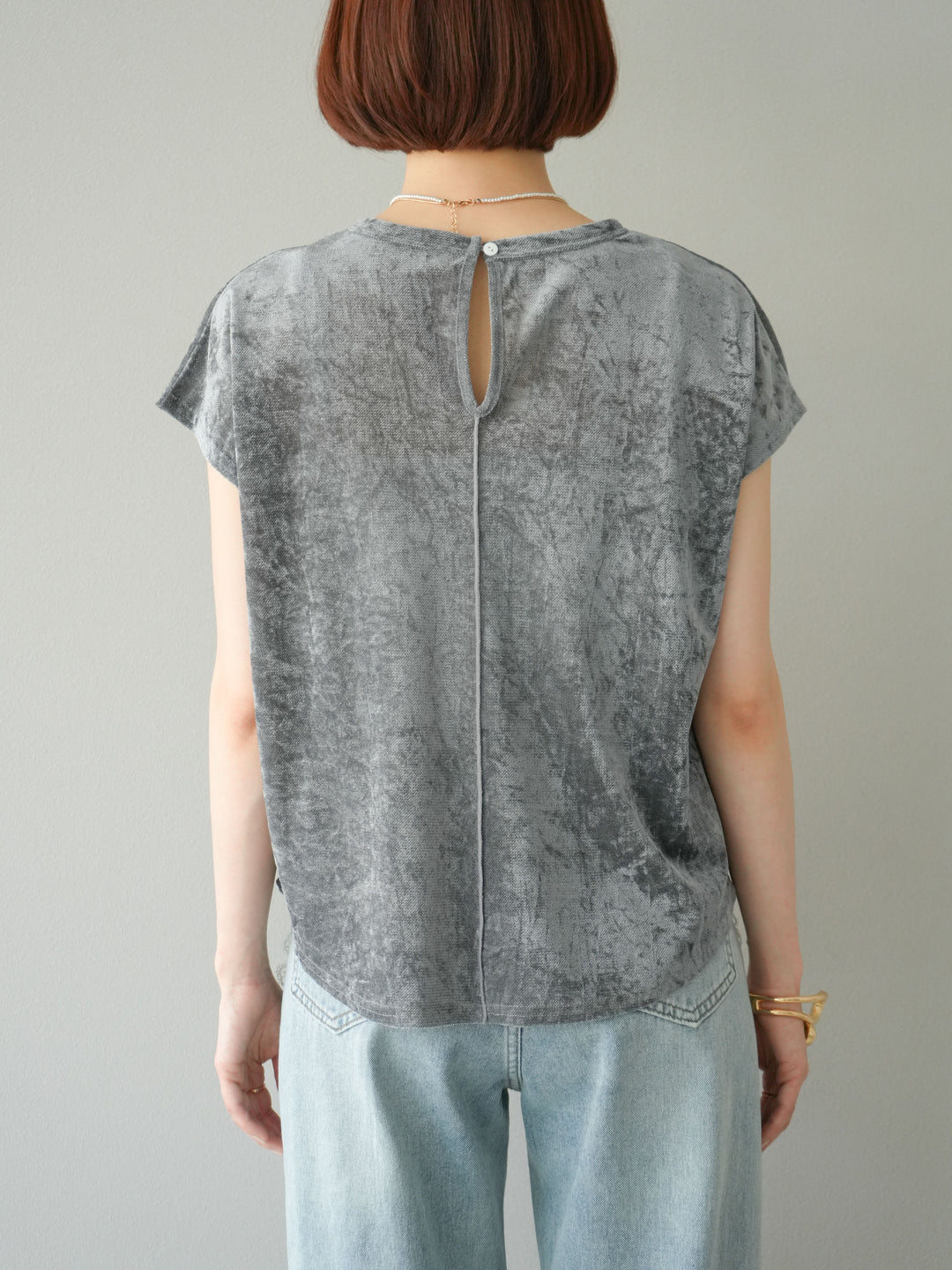 [予約]シアーベロアプルオーバー/チャコール