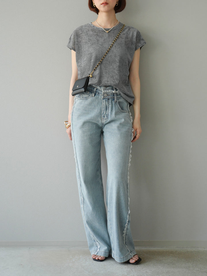 [予約]シアーベロアプルオーバー/チャコール